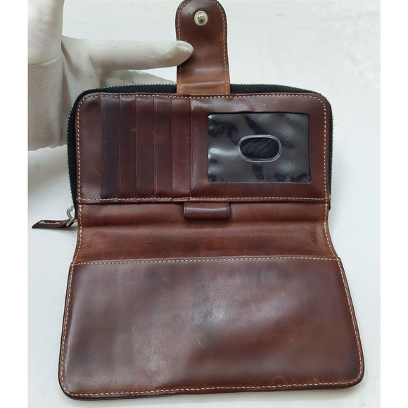 Dooney & Bourke Black Pebbled Lether Credit Card Zip Around Bifold Wallet - Picture 9 of 16